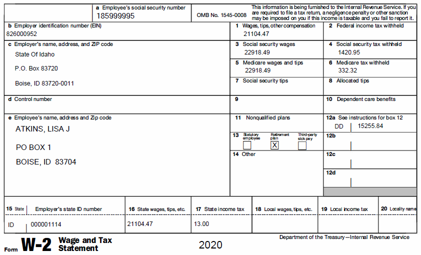 Reading Your W2 Wage and Tax Statement